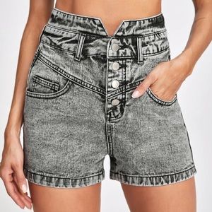 Shein high waist gray jean shorts Small New